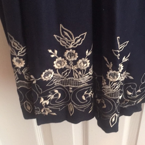 Vintage Sarah Elizabeth Navy w/ White floral dress - Picture 3 of 6
